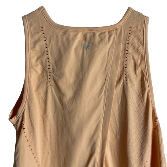 Athleta Foothill Peach Orange Seamless Split Back Athletic Tank Top Size S - Picture 6 of 8